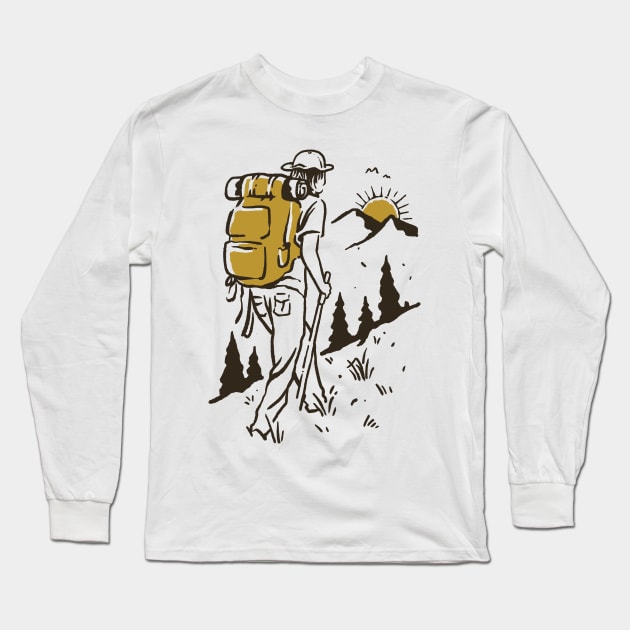 Hike Addiction Long Sleeve T-Shirt by quilimo